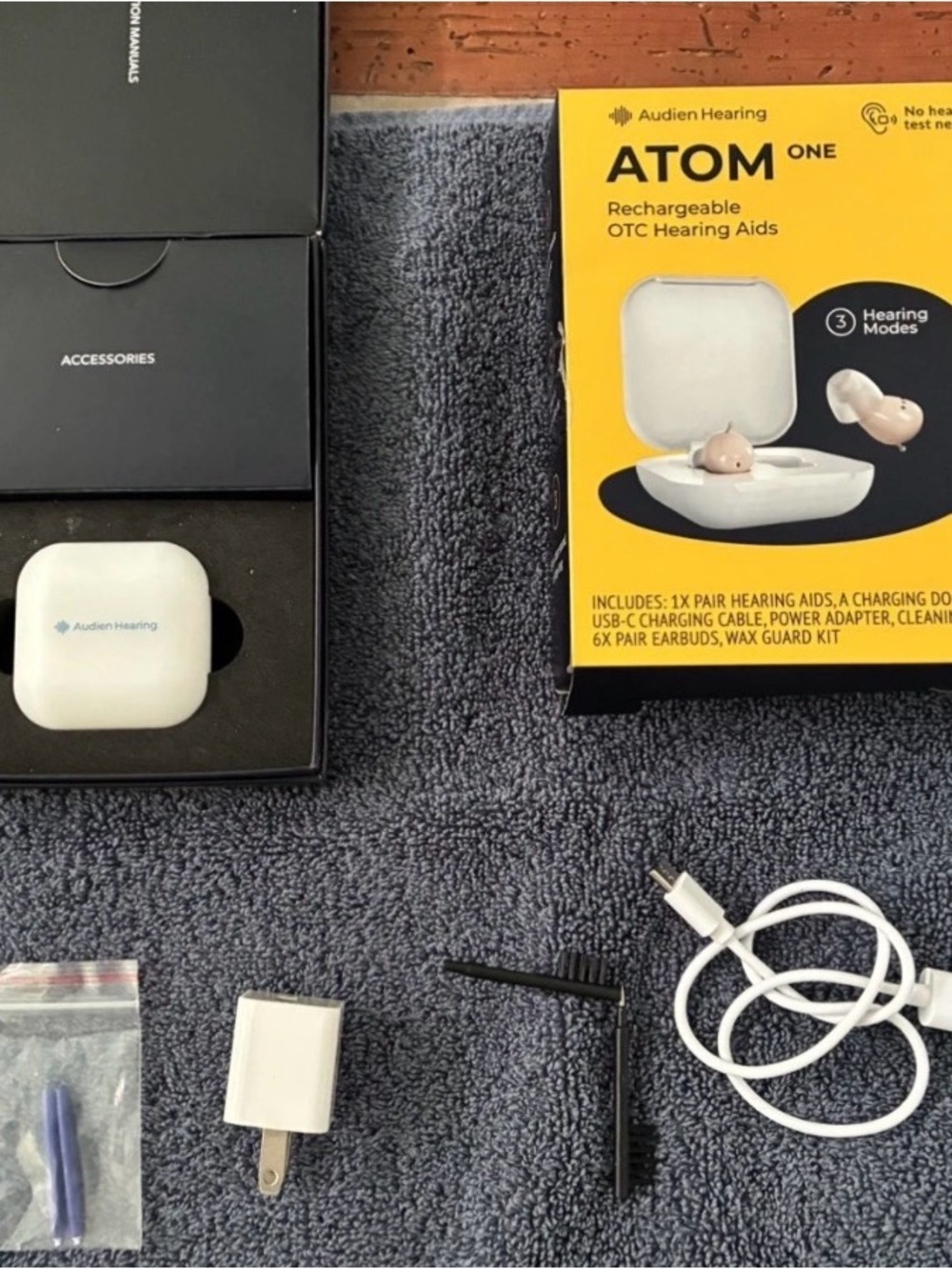 Audien Hearing Atom One Rechargeable OTC Hearing Aids - Beige